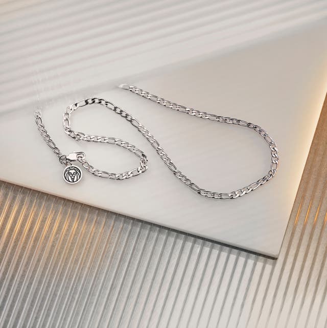 4 mm Silver-tone Figaro Chain Necklace