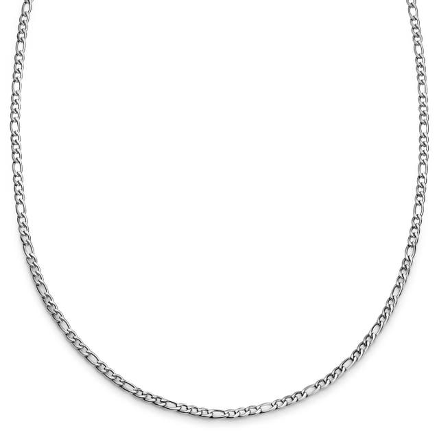 4 mm Silver-tone Figaro Chain Necklace